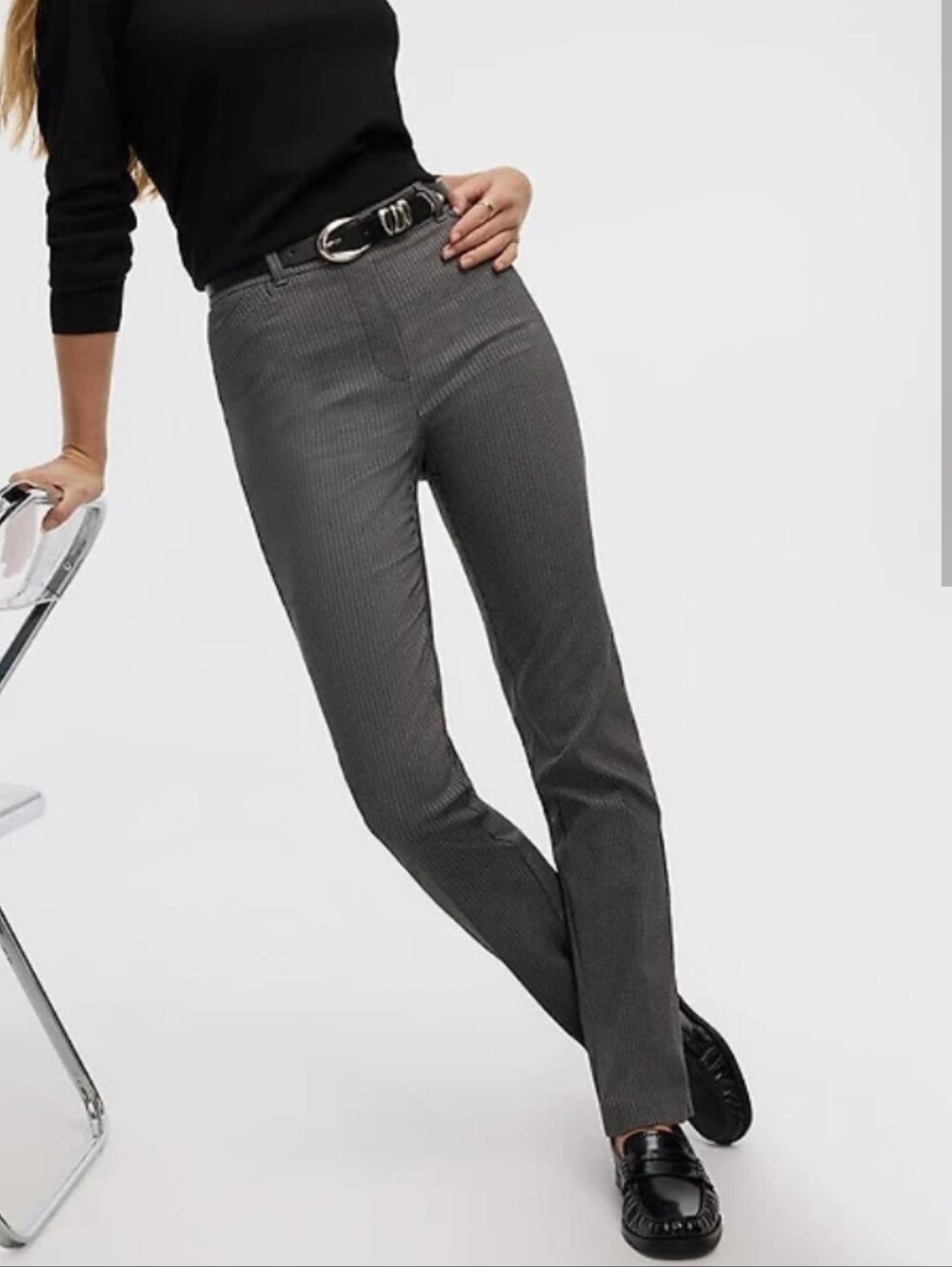 Reitmans Grey Houndstooth Straight Leg Pants, The Iconic, Plus Size 22
